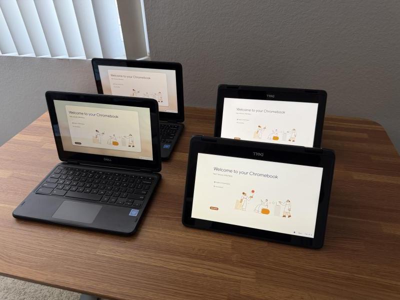 (4) Dell Chromebook 3100 2 in 1 Touchscreen Laptops