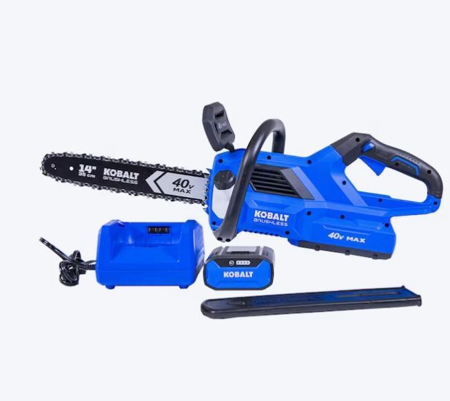 Kobalt Gen4 40V 14" Battery 4Ah Chainsaw, CRAFTSMAN Hedge Trimmer Attachment, LEVOLOR Mini-Blinds - MSRP $2,042