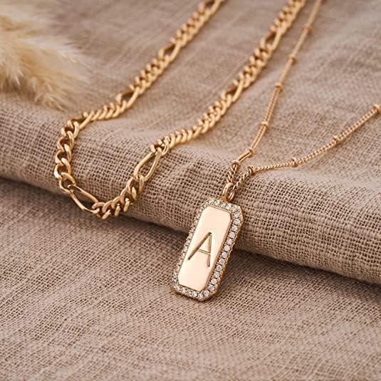 Women's Gold Plated Layered & Initial Pendant Necklaces A/C/E/R/T/O MSRP $8,883.00