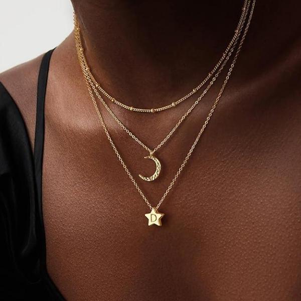 Women's Gold Star Initial Pendant Necklaces: A/B/C/J/K/L/M (7 SKUs) MSRP $7,168
