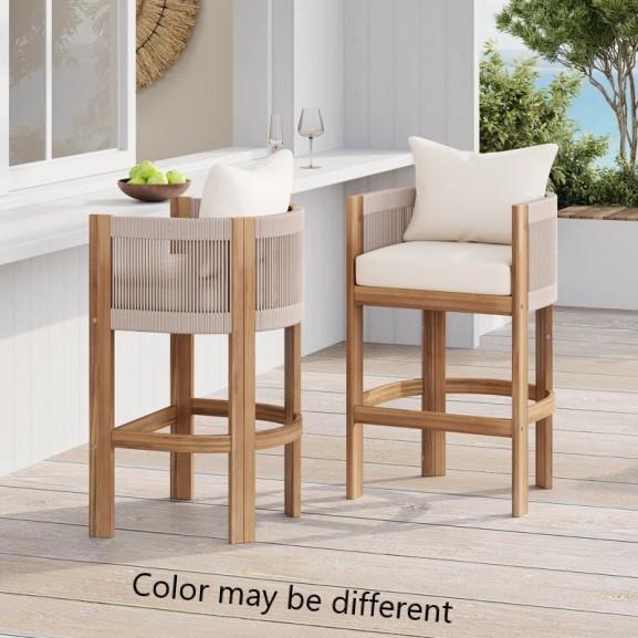 Furniture - Saul Patio Bar Stools, Casellas Dining Table, Tryphosa Wood Armchair - MSRP $1,651