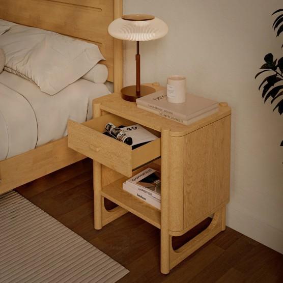 Furniture - Apollo Solid Wood Nightstand, Vannie Upholstered Counter Stool, Katreina Side Chair - MSRP $2,086
