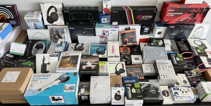 Mixed Electronics approx. MSRP $5,000. Headphones, drone, smart gadget