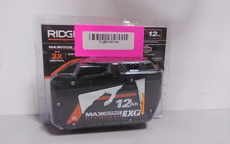 RIDGID 18V 12Ah MAX Output EXP Lithium-Ion Battery - MSRP $249