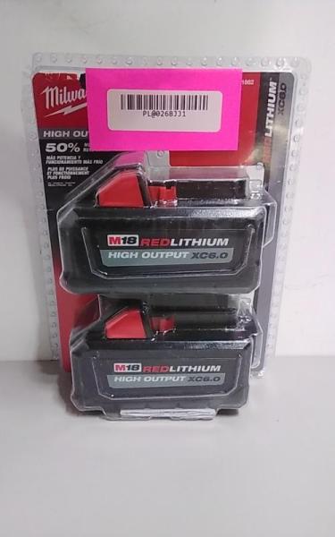 Milwaukee M18 18V Lithium-Ion High Output 6Ah Battery 2pk - MSRP $299