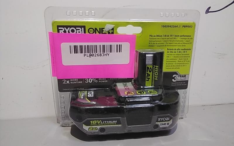 Ryobi ONE+ 18V 2Ah Lithium-Ion HIGH PERFORMANCE Battery - MSRP $89