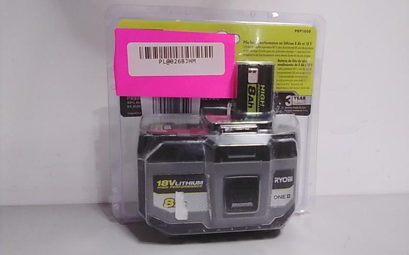 Ryobi ONE+ 18V 8Ah Lithium-Ion HIGH PERFORMANCE Battery - MSRP $179