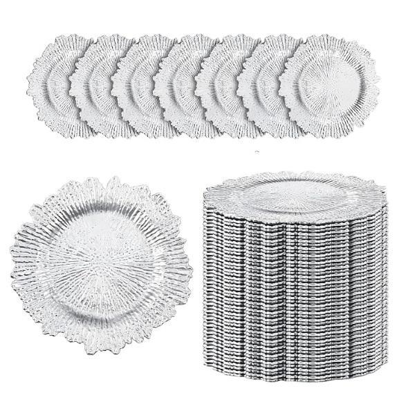 Noliven 100PCS Silver13" Ruffled Rim Plastic Charger Plates, Cricut Mug Press+ 12 Blank Mugs, Pool Vacuum - MSRP $2,181