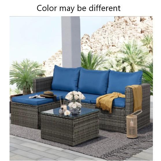 Furniture - Ebern Designs Patio Furniture Set, Harless Etagere Bookcase, Swasey Bar Cabinet - MSRP $2,250