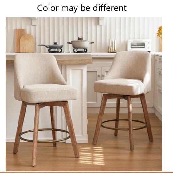Furniture - Gracie Oaks Swivel Counter Stools, Carmen Upholstered Wingback Bed, Oech Barstools - MSRP $3,179