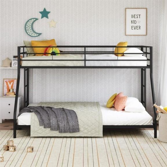 Furniture - Twin over Twin Wood Bunk Bed, Twin over Full Metal Bunk Bed, Twin Bed with Mattress - MSRP $1,043
