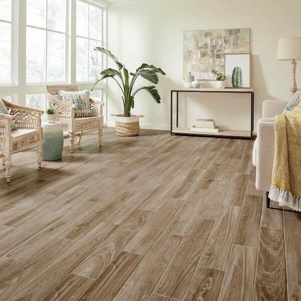 Daltile Trace Meadow 6 in. X 36 in. Golden Brown Glazed Porcelain Floor and Wall Tile - Est Retail $1,200