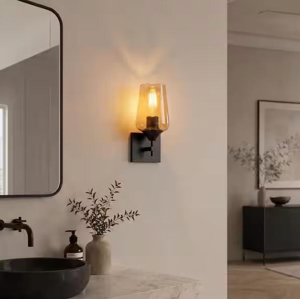 Lighting - BETTERBEAM Clara 10.8in 1-Light Matte Black Rechargeable Wall Sconces, Cyrus 27.5in - Est Retail $3,718