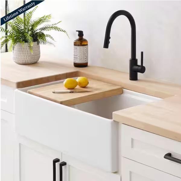 Mixed Pallet - Sinkology Bradstreet II Crisp White Fireclay 33in Single Bowl Sink, Grip-Rite - Est Retail $2,929 -1plt