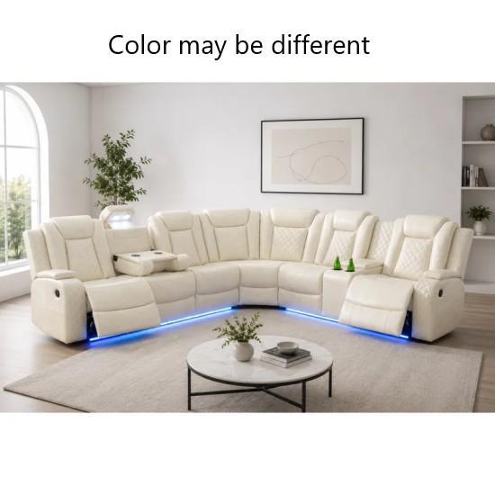 Furniture - Ivy Bronx Reclining Sectional Sofa Set, Bonzy Home Loveseat, Hayes Sienna Footboard - MSRP $3,159