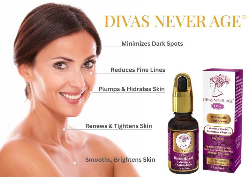 70 Units DIVAS NEVER AGE® 6-In-1 Hyaluronic Acid Serum - MSRP $9,450