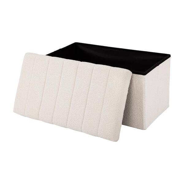 Indy Collapsible Storage Ottoman Bench - White / MSRP $28,500