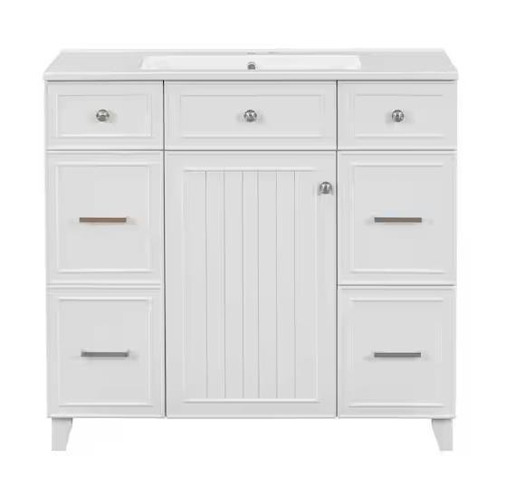 Kitchen & Bath - Virubi 36inW Sink Bath Vanity, Gerber Maxwell Choice 12in Toilets, Glacier Bay - Est Retail $1,406