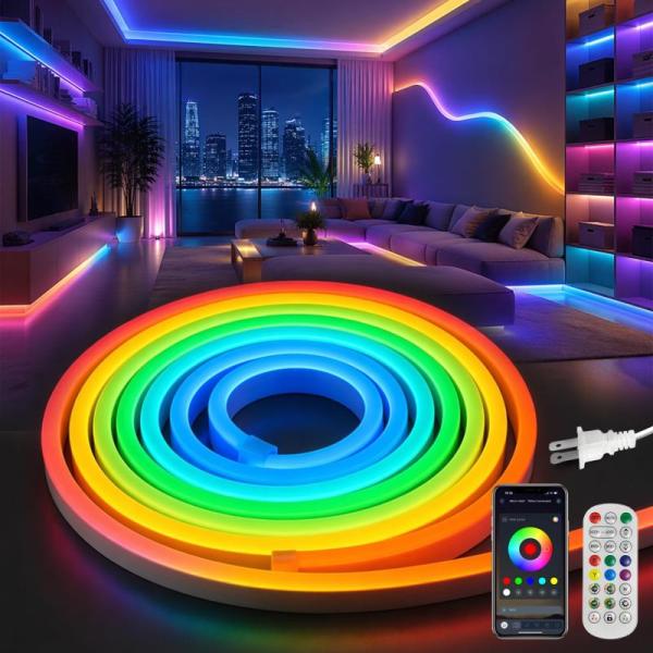 Home Improvement - VOEWT LED Neon Lights, TAPETYLLER Teal Glossy Holographic Shiny Peel & Stick Wallpaper -MSRP $28,377