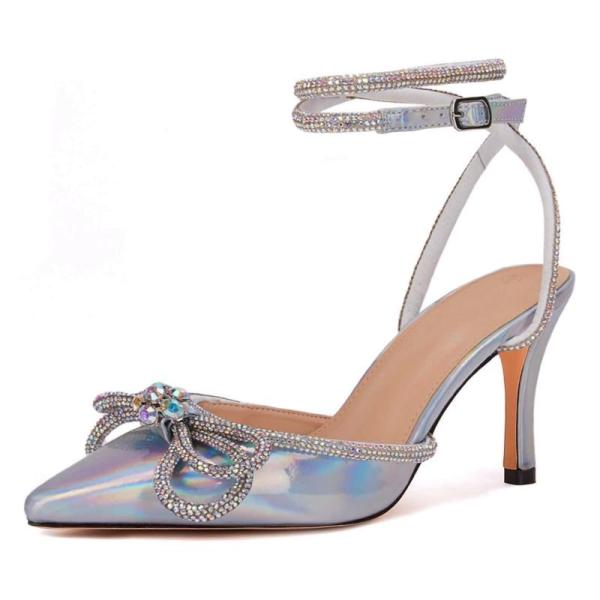 Shoes - VETASTE Double Bow Pointed Toe Ankle Strap Crystal Pump, KuaiLu Fashion Orthopedic Sandals - MSRP $10,995