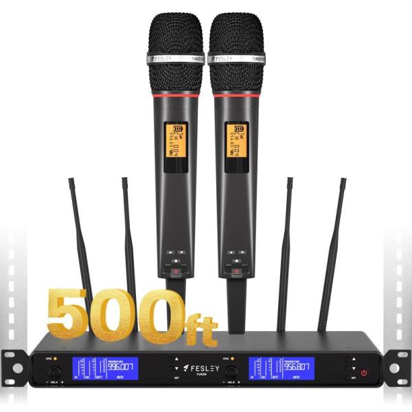 Musical Instruments - RIVERBANK Ashy Oak Wooden Slat Wall Panels, Fesley X Wireless Microphone System - MSRP $2,806
