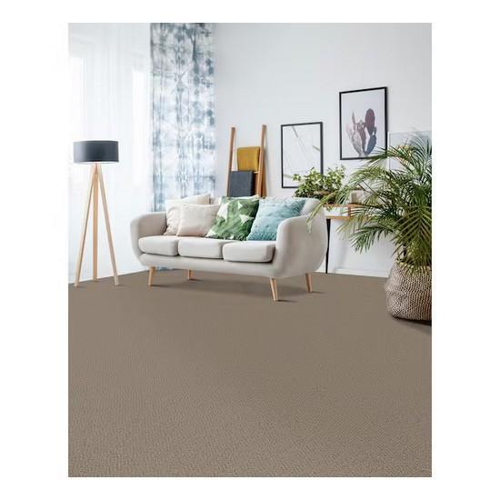 TrafficMaster Gallop - Maverick - Gray 12 ft. Wide 24 oz. SD Polyester Texture Carpet - Est Retail $1,400