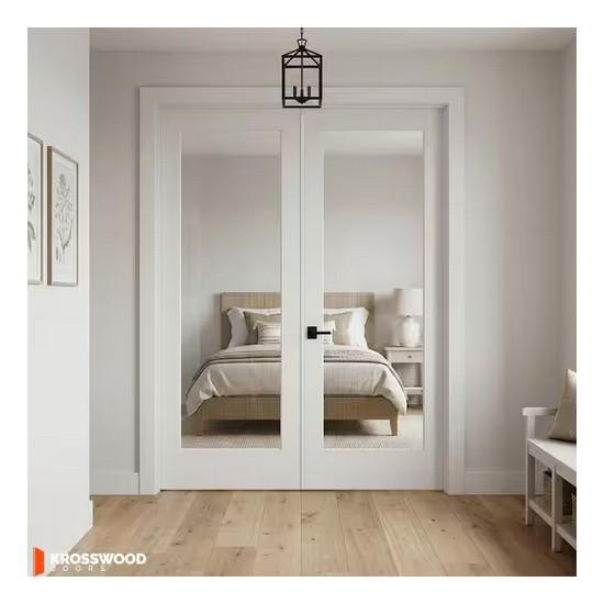 Krosswood 72 in. x 96 in. Craftsman Shaker 1-Lite Clear Glass Right Handed Double Prehung French Door - Est Retail $884
