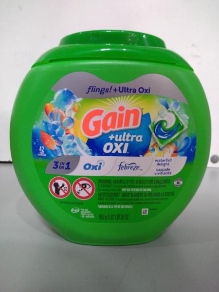 Bed Bath and Home- Gain Flings Oxi Waterfall Laundry Detergent - 30oz/42ct - MSRP $1,558