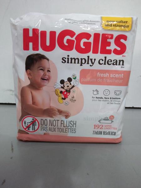 Baby - Huggies Simply Clean Baby Wipes, Flip-Top Packs Fresh, 192 - 64.0 ea x 3 pack - MSRP $1,258