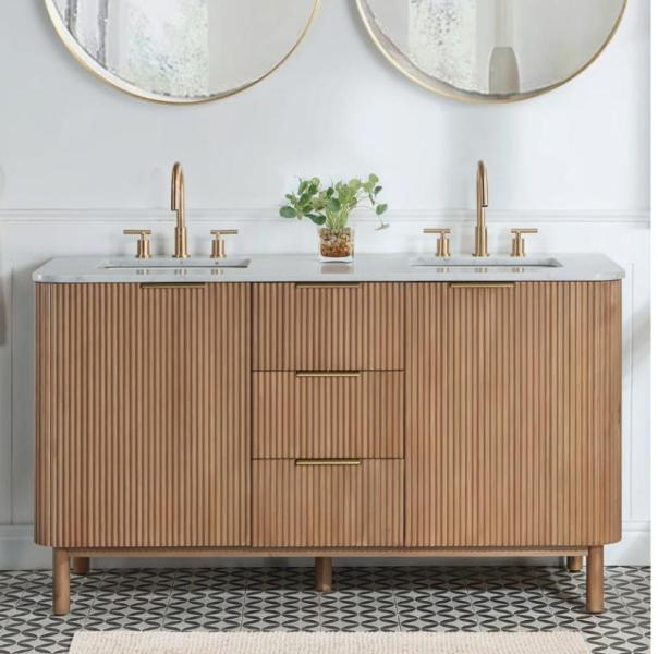 Furniture- Joss & Main Vanity, TREEBLING Wood Barn Door - MSRP $3,155