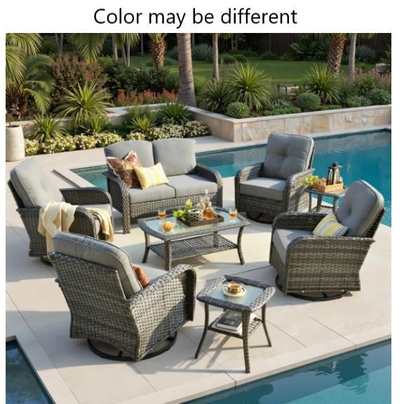 TRUCKLOAD - Salvage Furniture - Lark Manor Patio Conversation Set, Violet Nightstand, Coba Platform Bed - MSRP $11,354