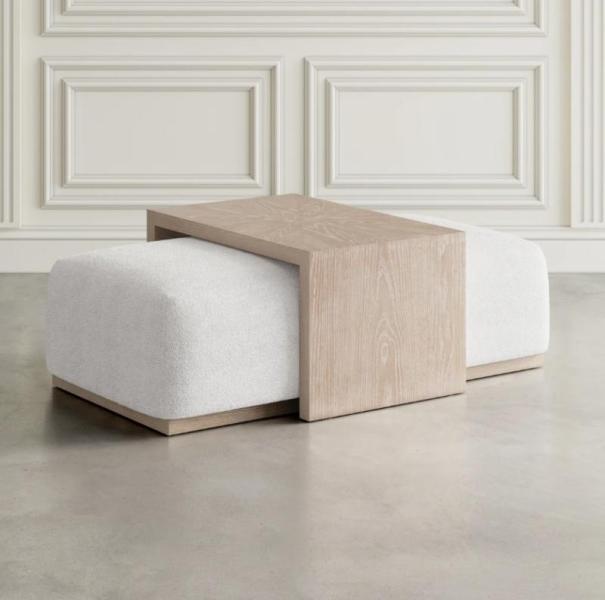 Furniture- George Oliver Table, Latitude Run Sliding Ottoman - MSRP $1,611