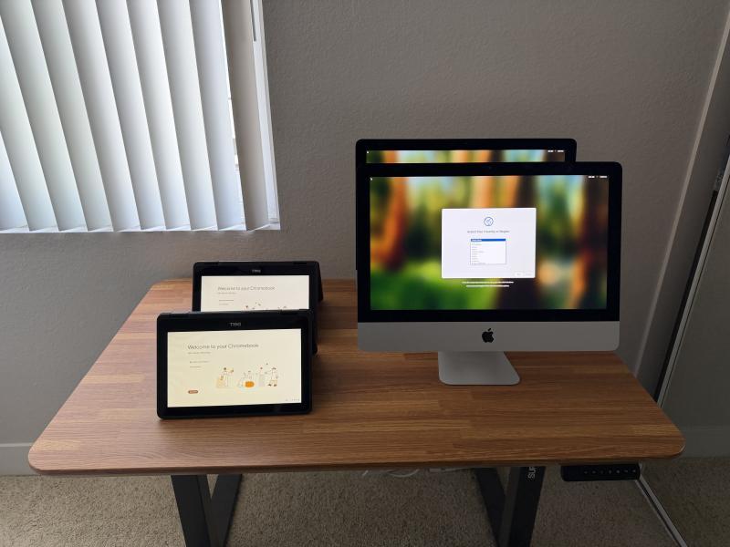 (4) Apple iMac Apple MacBook Dell Chromebook 3100 Touchscreen