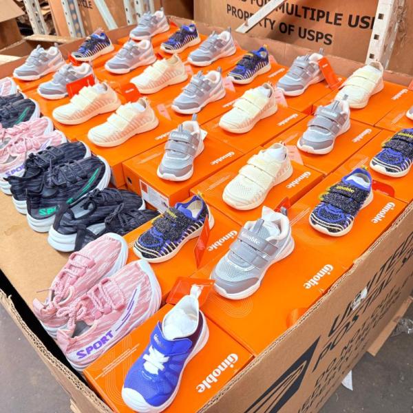 New Bulk Lot of 100 Pairs Kids Athletic Sneakers