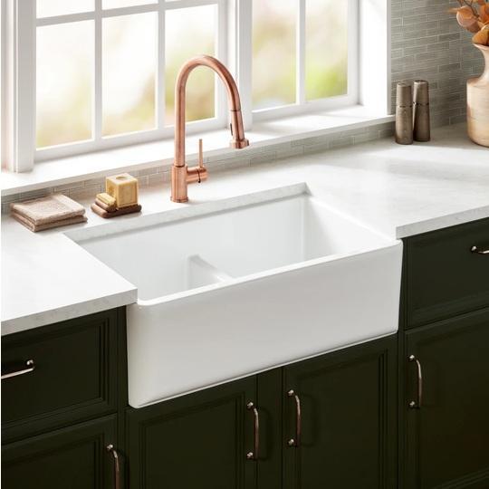 Signature Hardware 485264 Fireclay Kitchen Sink - MSRP $689