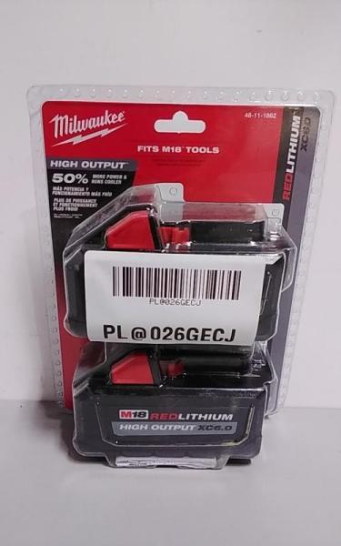 Milwaukee M18 18V Lithium-Ion High Output 6.0Ah Battery Pack 2pk - MSRP $299