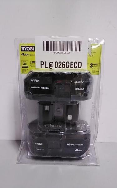 RYOBI ONE+ 18V Lithium-Ion 4.0Ah Battery 2pk - MSRP $119