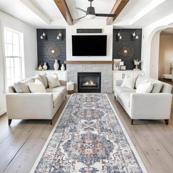 Furniture - HY HAO YUN LAI 4x12W Hallway Runner Rug, MIULEE 6x9 Vintage Living Room Rug, SIILOOM Rug - MSRP $1,173