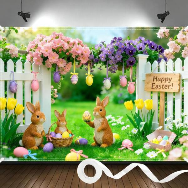 Camera - X JIAYOSEE 4-in-1 Multifunctional Magnetic Selfie Stick, Jaailee 7x5ft Easter/Spring Backdrops - MSRP $1,976