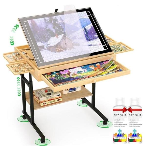 CEDARDVD Wooden Puzzle Table w/Storage, Class-3 Trailer Hitch 2in Receiver 2020-25 Kia Telluride/Hyundai - MSRP $1,932