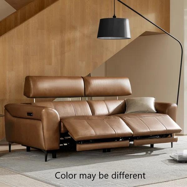 Furniture - Latitude Run Reclining Leather Sofa, Latitude Run Swivel Chair, Rackmaster Game Table - MSRP $3,419