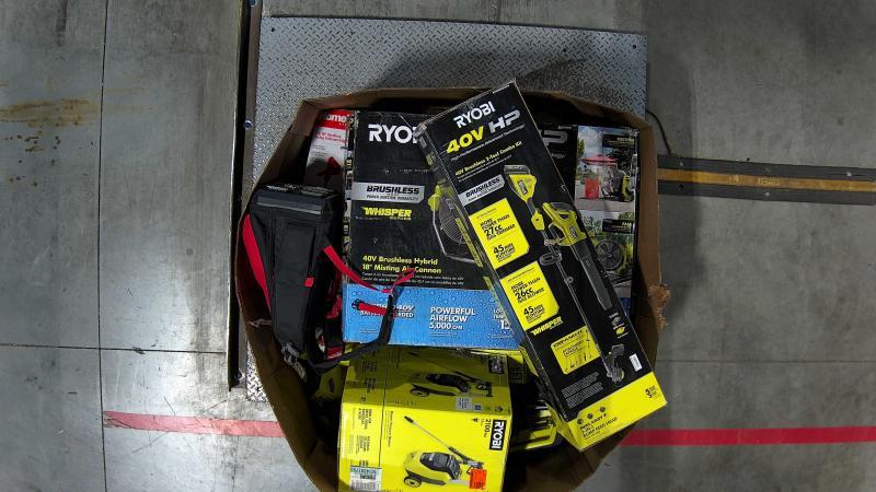 Tools & Hardware- RYOBI 40V Cordless Hybrid 18in Misting Air Cannon, DEWALT, Milwaukee, BLACK+DECKER -Est Retail $3,458