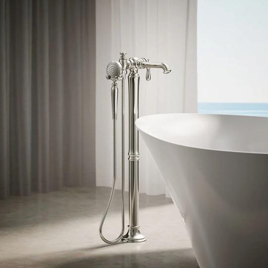 Kohler K-T72790-9M-SN Floor Mounted Tub Filler Faucet - MSRP $3,657