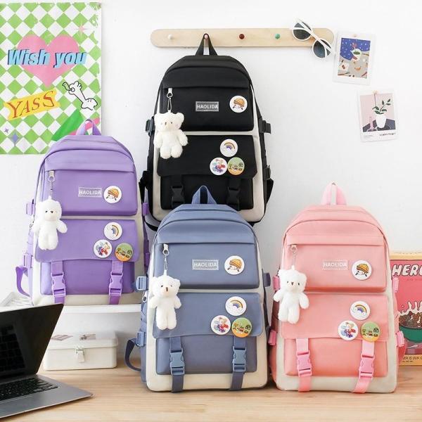 4 Piece Fashion Backpack Sets School Travel Bags