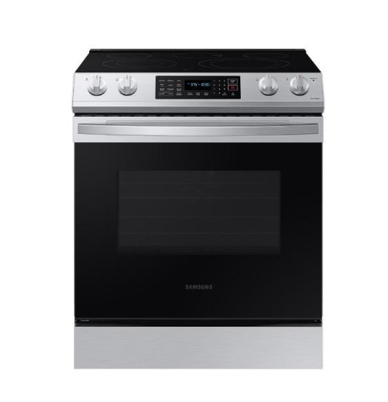 Samsung 6.3cu.ft Electric Slide-in Air Fry Tray Fan Convection Range, NE63A8315SS - MSRP $1,495