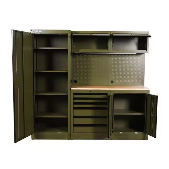 Husky Steel 8-Piece Garage Storage System - Est Retail $846- 1plt