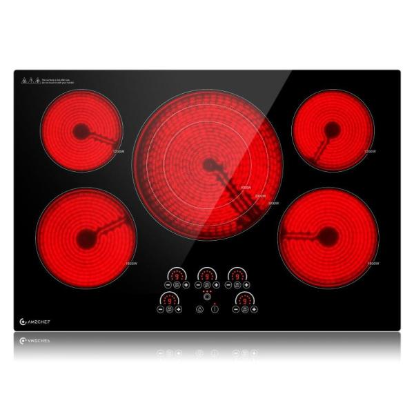 Major Appliances - AMZCHEF 36" 5-Burner Electric Cooktop, Bewesazy Range PA060037 PA060024 Spider Grate - MSRP $1,396
