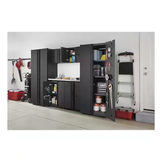 Husky 7-Piece Regular Duty Welded Steel Garage Storage System in Black - Est Retail $878- 1plt
