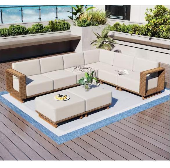 Seasonal - PHI VILLA Brown Wicker 8-Seat Sectional, Char-Griller, TRIBESIGNS WAY TO ORIGIN, VEVOR - Est Retail $2,161