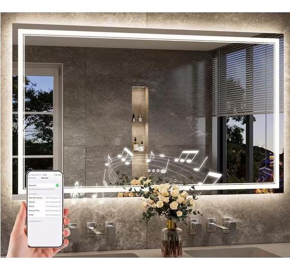 Plumbing - KeonJinn Frameless Wall LED Lighted Bathroom Vanity Mirror, SKYSHALO, Hampton Bay, NDS - Est Retail $1,993